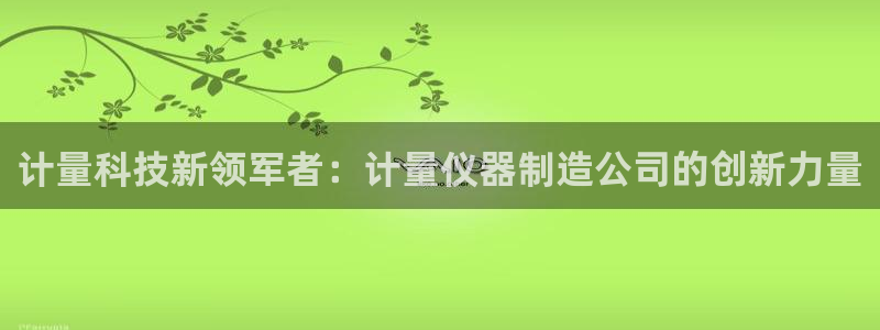 门徒娱乐盈利方法有哪些：计量科技新领军者：计量仪器制造公司的
